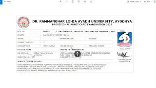 Dr RAM MANOHAR LOHIA 2022/Rmlau Ba Bsc Bcom Admit Card Kaise Download Kare 2022|Rmlau Admit Card BA