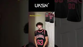 UKSN custom black red team basketball jersey. #customjersey #basketballjerseys #streetwear