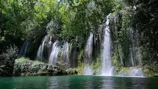 music relaxing with water fall fresh view