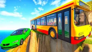 Cars Vs Cliff Roads #1 Beamng Drive Challenge Ends In Total Destruction!