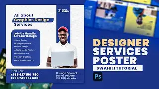 How To DESIGN A NICE LOOKING Graphics Design Services Promotion Poster in Photoshop