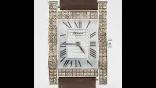 Chopard 18k White Gold Your Hour Ladies Quartz Diamond & MoP Watch Leather Band