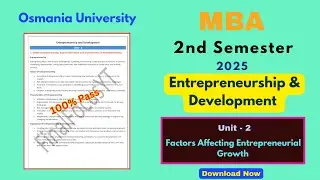 Entrepreneurship Development | MBA 2nd Semester | Unit 2 Important Question 2025 #pdf@FinalFocusYt
