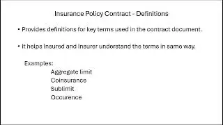 Insurance Policy Contract - Definitions section