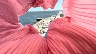 Long Pink Pleated Dress Storm