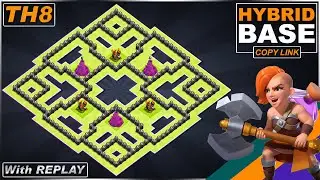 NEW TH8 Base with REPLAY 2021!! Anti Dragon & Anti Valk TH8 Base COPY LINK - Clash of Clans