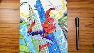 DRAWING SPIDERMAN HOMECOMING( COMIC BOOK ART STYLE )