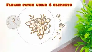 Learn step by step beautiful flower patch|| how to create design with connective elements 