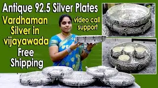 Antique 92.5 Silver Plates | Silver Thambanalu,Weeding Gift items Silver Tray | Vardhaman Silvers