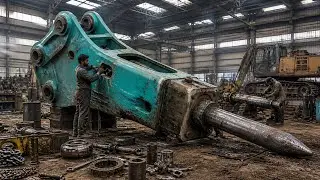 GIANT Hydraulic Breaker Repair | Complete Heavy Equipment Restoration