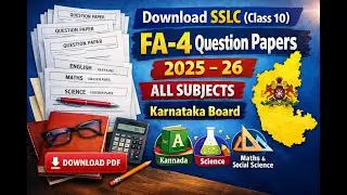 Download SSLC (Class 10) FA-4 Question Papers 2025&ndash;26 | All Subjects | Karnataka