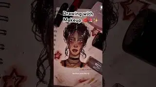 Drawing with makeup?!?👄💄#art #creative #makeup #aesthetic #artist #fyp #fypシ #viral #shorts