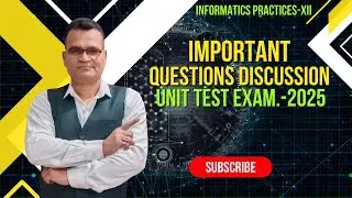 Informatics Practices Class-XII Important Questions Discussion Unit Test Exam.-2025