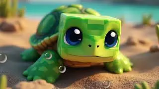 Minecraft Sleep Story For Kids: Squirt The Baby Turtle's Pixelated Adventure
