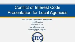 2016 Conflict of Interest Code Webinar