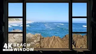 4K Ocean Waves Sea Window View - Relaxing, Calming, Ambience