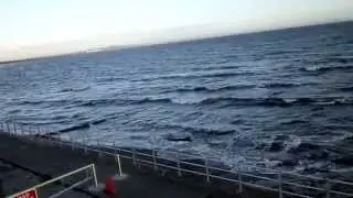 saltcoats/ stevenston shore front.  waves.  6th april 2014