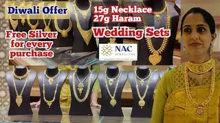 NAC Jewellers Wedding Gold Necklace, Haram Collections | Diwali Offer Free Silver for every purchase