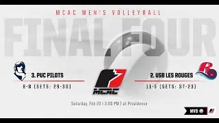 #2 USB Les Rouges vs #3 PUC Pilots | 2019 MCAC Men's Volleyball Final Four