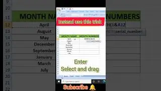 ​Excel में Month Name को Month Number में कैसे बदलें? | #excel #shorts #ytshorts #youtubeshorts