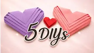 5 Easy Valentine Paper Crafts | Valentine&rsquo;s Day DIY Ideas | Paper Craft for Love |