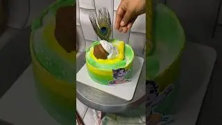 Janmashtami special Cake decoration| Cake, making #shorts #janmashtami #cake ￼￼