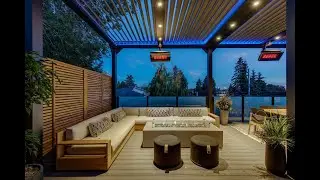 StruXure Adjustable Pergola w Phantom Motorized Screens,  Heaters & Strip lighting - North Calgary