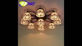FUMAT Tiffany style ceiling light for living room dining room bedroom retro warm pendant light decor