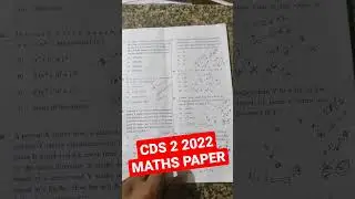 CDS 2 2022 MATHS PAPER #CDS #AFCAT #cdsmaths #IMA #AFA #INA #ota