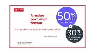 Gousto Discount Code - 50% OFF first box with 30% OFF all boxes in first Month