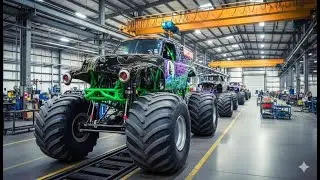 monstar turck nside the Grave Digger Factory How Legndary Monster Trucks Are Made Alterntive titles