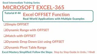 44.0 Mastering Excel OFFSET Function: A Step-by-Step Guide | Excel OFFSET Formula #excelsteps