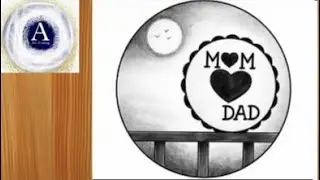 Mom Dad Love Drawing | Beautiful Pencil Sketch | Parents Love Art | Easy Drawing Tutorial