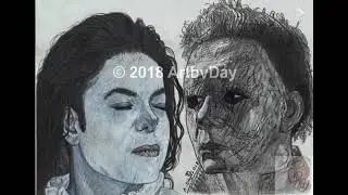 'The 2 Michaels stand off'  My moving drawing
