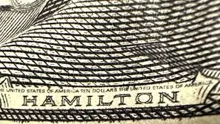 Microprint on the American dollar bills