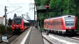 Lauf an der Pegnitz mit Nürnberger S-Bahn (ET 442), Regionalzüge (LINT, VT 612)
