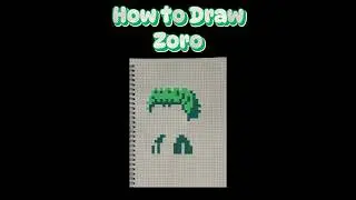 How to draw Zoro One Piece Pixel Art 🖼️