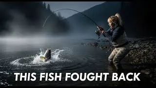 She Hooked a Monster Fish in the Dark River 😱