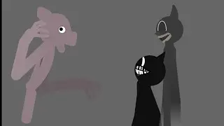 Ghost pig vs cartoon cat (stick nodes Trevor Henderson battle)