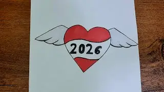 How to draw happy new year drawing / drawing 2026  easy new year drawing / Easy drawing 