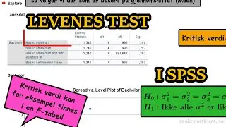Eksempel: Hypotesetest - Hvordan utf&oslash;re Levenes test i SPSS