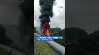 Se incendia pipa de diesel tras chocar en el libramiento Xalapa-Miradores en Veracruz