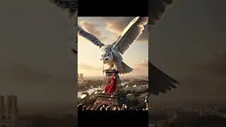 Giant Snowy Owl Over Paris
