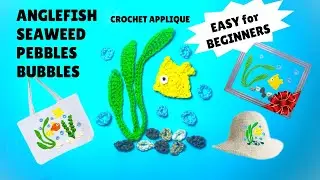 Crochet Angelfish Applique Beginner friendly #easycrochetapplique #angelfish #seaweed #seaworld