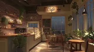 Rainy Cafe Ambience ☕ | Soft Jazz & Rain Sounds for Relaxing, Work & Study