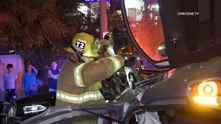 Occupant Trapped in Two Vehicle Crash