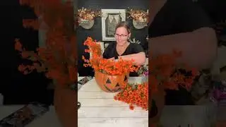 Jack O Lantern Planter: Fall Blooms & Spooky Signs🎃 &bull; &bull; &bull; #PumpkinPlanter #FallFlowers