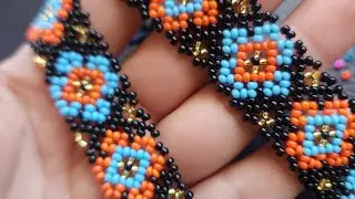 🍁 C&oacute;mo hacer un hermoso dise&ntilde;o con mostacillas checas, r&aacute;pido y f&aacute;cil.
