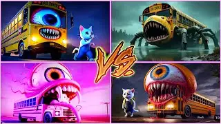 Школьный автобус-монстр🆚Заражённый автобус🆚Школьный автобус-паук🆚Котёнок 🎶 Плитки-хоп EDM Rush 🎶