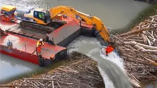 Amazing Beaver Dam Removal With Bigest Excavators - Truck on Bad Roads - Dangerous Breaking Dams